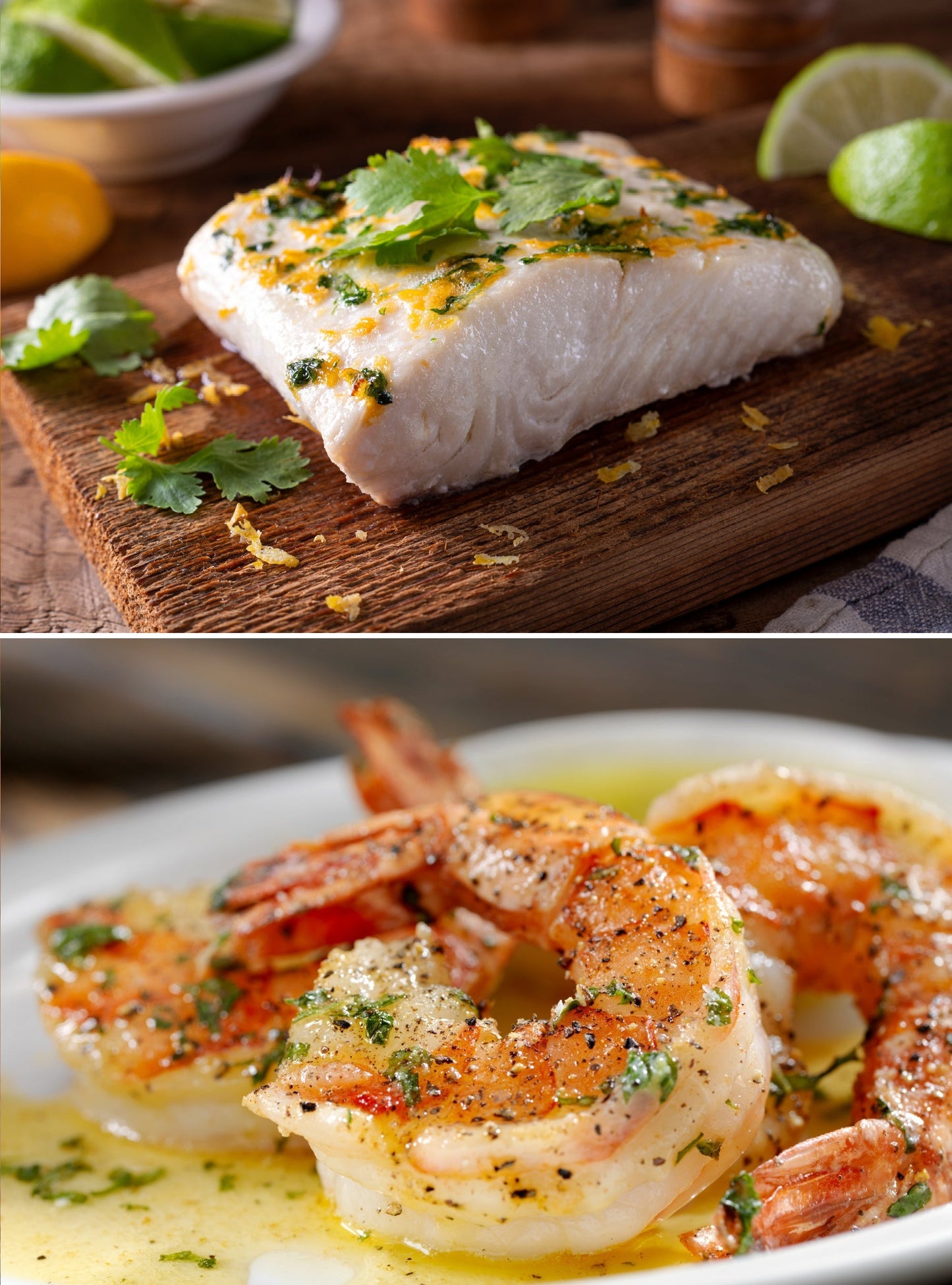 Alaskan Halibut 1 lb And Gourmet White Shrimp 2 lbs