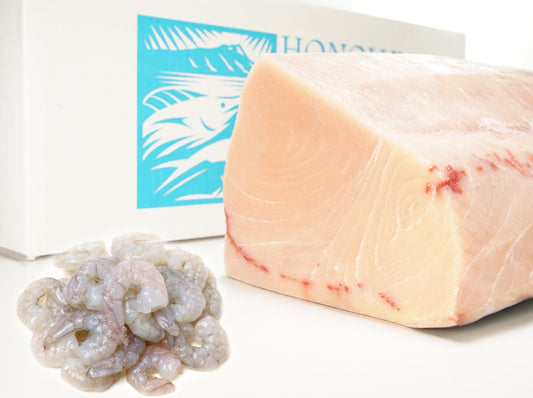 Hawaiian Swordfish 2 lbs And Gourmet White Shrimp 4 lbs